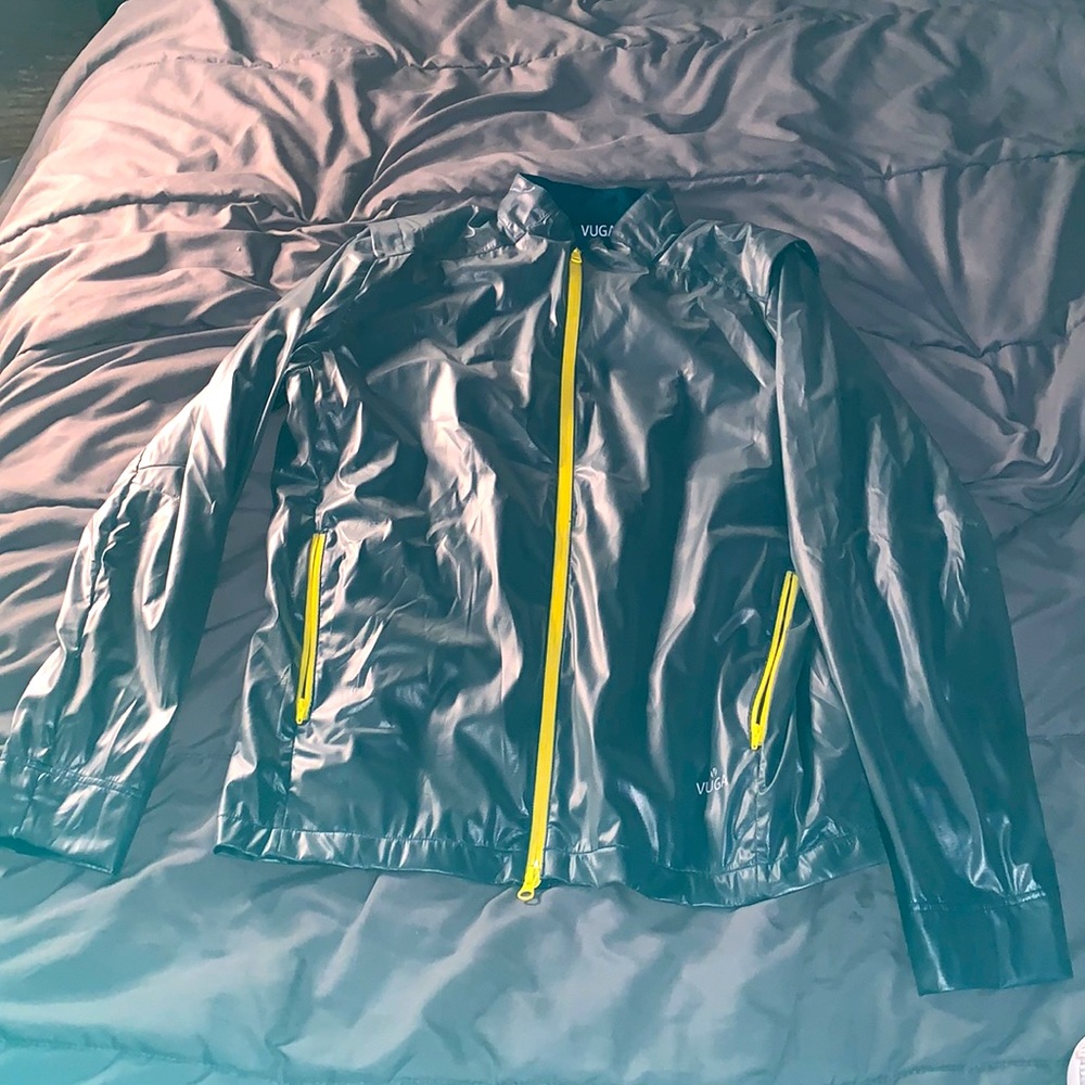 Warm Wind Breaker or Rain Coat  (Grey+Yellow)